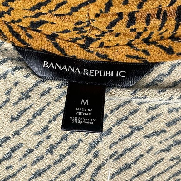 Banana Republic NWT Brown Zebra Desenli Kruvaze Bodysuit - Women’s M - Picture 8 of 8